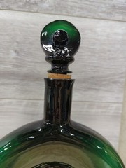Vintage French Emerald Green Wine Bottle With Stopper