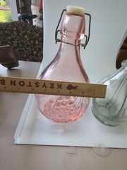 Lot Of 2 VTG CASADIS MILANO JUS DE FRUIT Pink Decanter 2 Liter & 4 Chamber Jugs