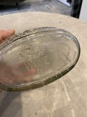 Vintage One Half Gallon Owens-Illinois Clear Glass Wine Embossed Quality Control