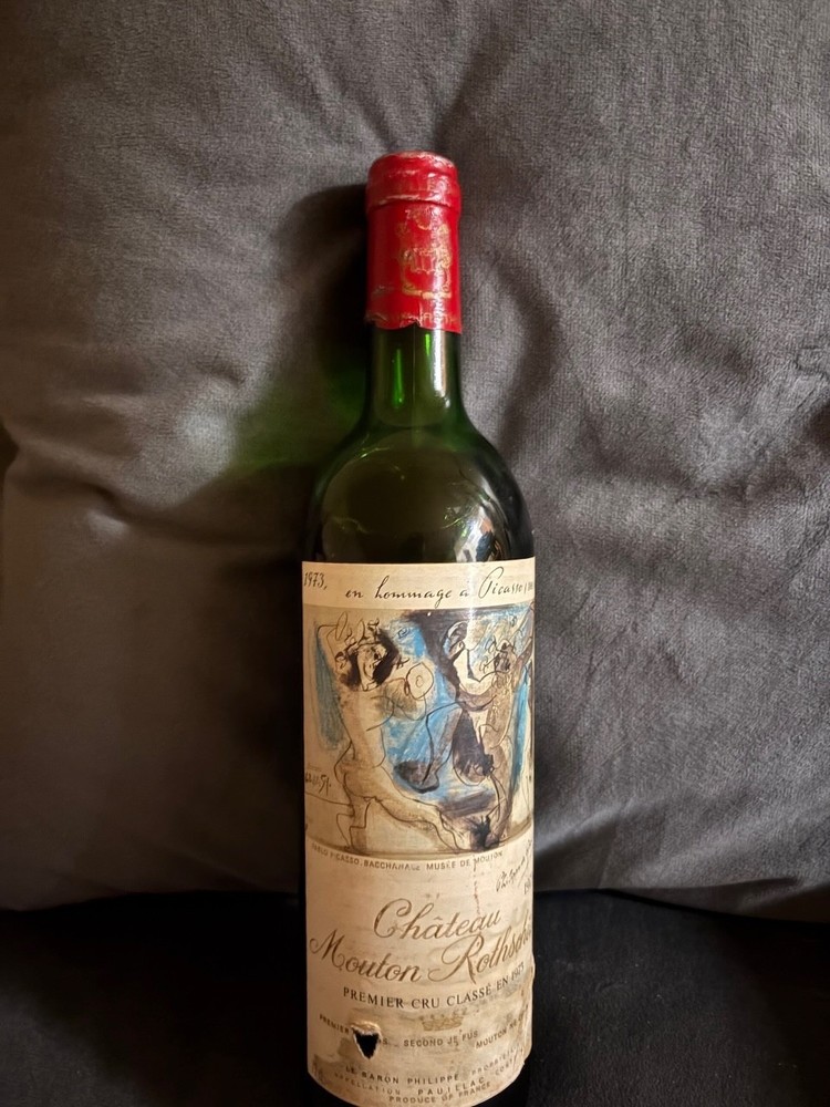 Château Mouton Rothschild 1973 Wine Bottles Pablo Picasso Label Pauillac France