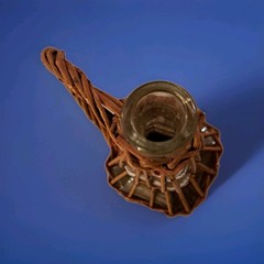 Vintage Wicker Wrapped Clear Square Glass Bottle – Demijohn