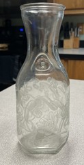 1989 Etched Glass Paul Masson/Norman Kosarin Wine Carafe