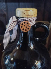 Hand Crafted Western Decorated Large One-Handled Amber Glass Jug