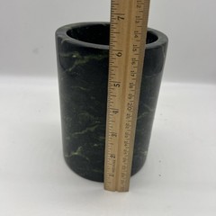 Green Veined Marble Utensil Holder Vessel Wine Bottle Chiller @ 4+ LB Taiwan VTG