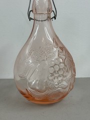 Vintage Jus De Fruits Pink Glass Bottle Casdis Milano