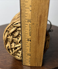Demijohn Rattan Wicker Cover Wine Whiskey Bottle Lid Stopper & Ring Miniature 8&Prime;