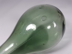 Antique VP Hand Blown Wine Bottle Torpedo Round Bottom Green Glass Early 1900&rsquo;s