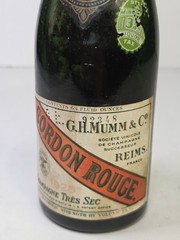 1926 Antique G. H. Mumm Cordon Empty Champagne Bottle Cart Rouge Split Reims