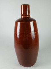 Lancers Wine Brown Stoneware Bottle 10.5-Inch Tall Vintage