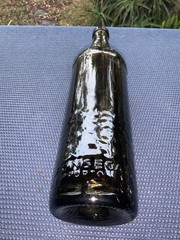 Fonseca Porto Dimpled Brown Glass Wine Bottle Empty 12” Tall 009