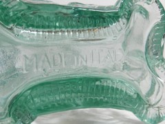 Vintage Green Glass Elephant Bottle Italy