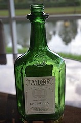 Vintage TAYLOR Dry Sherry Wine Bottle Dark Green Hammondsport NY New York