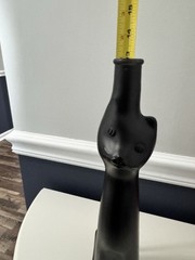 Happy Cat Black Collectible Glass Wine Bottle Empty
