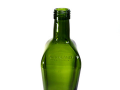 Vintage Kirkland Olive Oil Bottle Empty Yellow Green Glass 12&Prime;