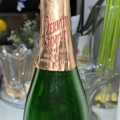 1982 Perrier Jouet Champagne Bottle Hand Painted with Flowers Empty
