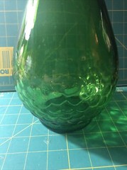 Vintage Embossed Grapes Green Glass Half Gallon Wine Bottle ~ EMPTY