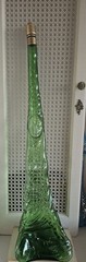 VTG 32&Prime; GREEN GLASS CHIANTI ITALY BOTTLE KNEELING WOMAN