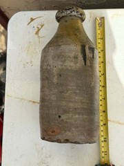 Antique Stoneware Bottle D L Ormsby 1848 Ginger Beer Large Quart? NYC Manhattan