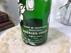 Vintage Perrier-Jouet Fleur De Champagne Bottle~1976~Hand Painted Flowers~Empty~