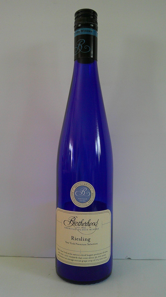 Cobalt Blue Brotherhood Riesling Empty Wine Bottle