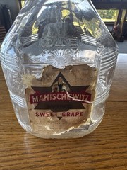 SALE!!Vintage Manischewitz Half Gallon Sweet Grape Clear Wine Bottle-no Cap(B50)