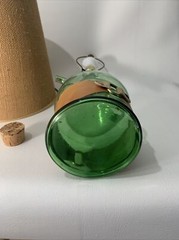 Hand Blown Lamp•Green Glass Wine Bottle Decanter With Chiller•Shade NOT Included