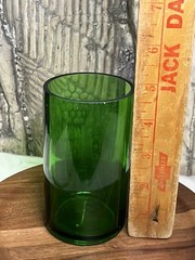 Heavy Green Wine Glass Made of Wine Bottle 5”