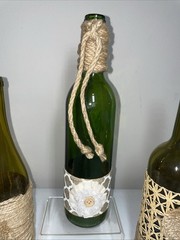 Lot of 3 Empty Bottles Colored Glass – Decorative / Craft
