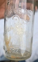 Vintage Garrett & Co Virginia Dare Wine Bottle New York Embossed  4/5 Quart