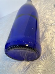 Vintage Cobalt Blue Wine Glass Wine Bottle 13” Tall