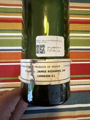 1961 Chateau Mouton Rothschild No 000436 Empty Bottle Double Signed