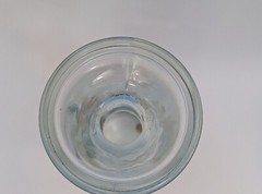 2 Vintage 1L Glass Carafes- Paul Masson & Fleur De Lis Stamp W/Rope Bottom