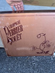 1995 Perrier Jouet Brut Fleur de Champagne Empty Bottle W/ Glasses And Box