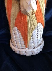 Wicker Rattan Straw Wine Bottle Carrier Holder Decorative Design Vintage Mid-mod