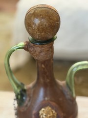 Italian 1920’s Leather Wine Decanter Server Hand Made Rare Find🦄
