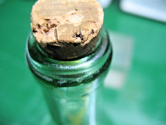 VINTAGE TIPO AQUA GREEN GLASS WINE BOTTLE 4/5 PINT CORK TOP 8 » TALL