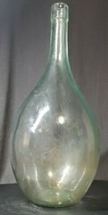 Vintage Large Aqua Glass Wine Demijohn Bottle