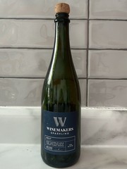 Empty Beautiful Green Glass 750mL Winemakers Sparkling Brut Bottle With Cork