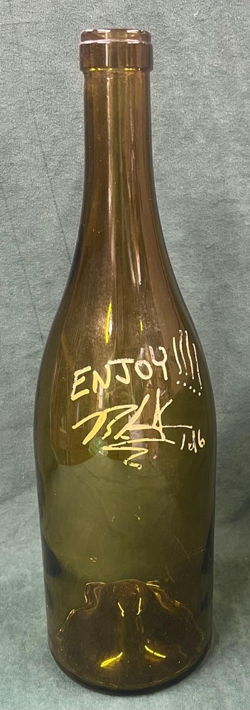 CHAMPAGNE EMPTY GLASS BOTTLE 3 LITER SIGNED BLK