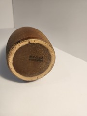 Vintage JM Da Fonseca Secla Portugal Pottery Liquor Bottle Brown Ceramic Vase