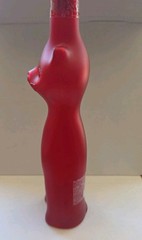 2023 Reisling Opaque Red Cat wine bottle collectible 13&Prime;. With Cork.