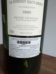 3L Jeroboam Empty Châteaux La Mission Haut-Brion 2000 Millennium Vintage Bottle