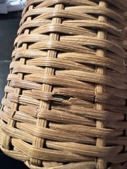 Demijohn Rattan Wicker Cover Wine Whiskey Bottle Lid Stopper & Ring Miniature 8&Prime;