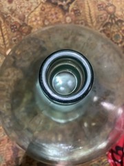 Huge Vtg Demijohn Jug Green Glass Italian Wine Bottle Mid Century MCM Carboy 20”