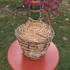 Vintage Sangria Wine Demijohn Jug Wrapped in Wicker Rattan Straw 1 Gallon Spain