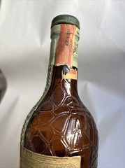 VTG 1940s Mandarine Napoleon Grand Liqueur Empty Bottle Belgium Web Glass