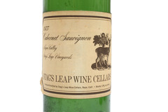 Stag&rsquo;s Leap Wine Cellars 1973 S.L.V. Cabernet Sauvignon empty bottle, with cork.