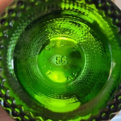 Vintage Green Glass WINE BOTTLE Punt Bottom ‘56&prime; Mark Antique Style