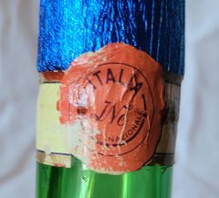 Vintage 35&Prime; Italian Chianti Twisted Embossed Green Glass Wine Bottle Decanter