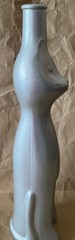 Silver Wine Bottle Happy Cat, empty, 13&Prime;tall, glass, cork inside bottle